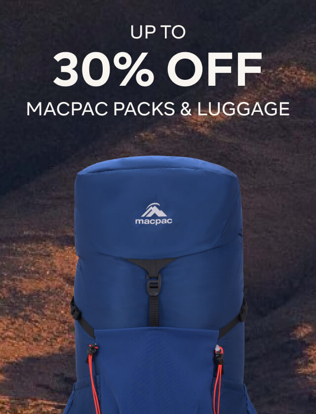 UP TO 30% OFF MACPAC PACKS & LUGGAGE