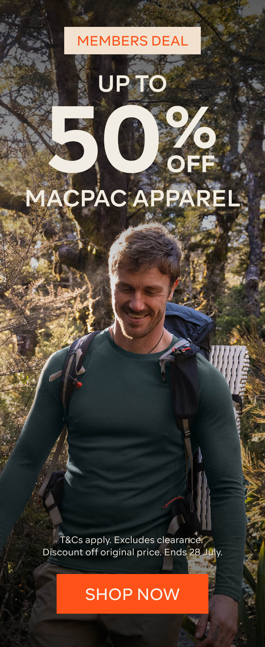 UP TO 50% OFF MACPAC APPAREL