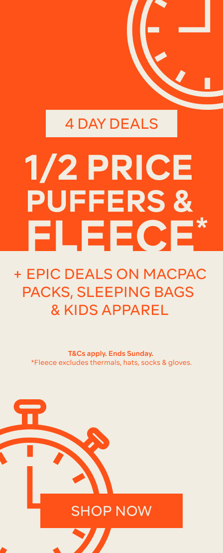 4 DAY DEALS 1/2 PRICE PUFFERS & FLEECE