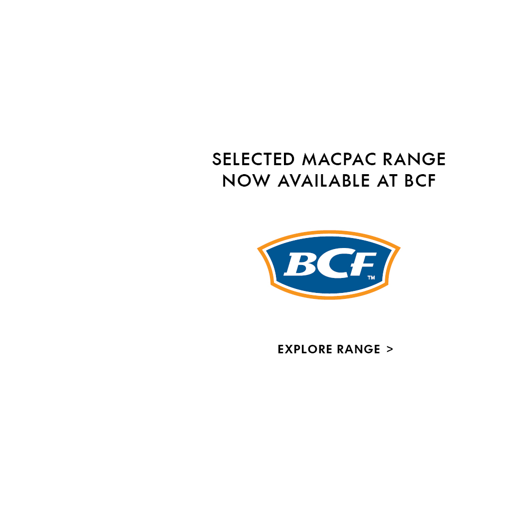 BCF Logo - Selected Macpac Range now available at BCF - Explore Range