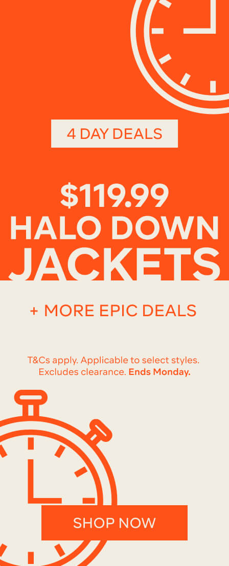 4 DAY DEALS - $119.99 HALO DOWN JACKETS + MORE EPIC DEALS