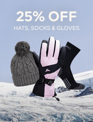 25% OFF HATS, SOCKS & GLOVES