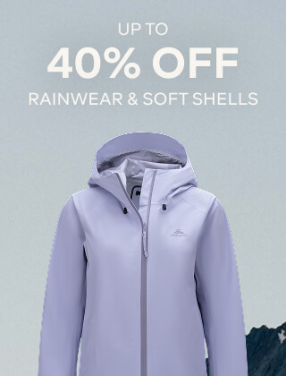 UP TO 40% OFF RAINWEAR & SOFT SHELLS