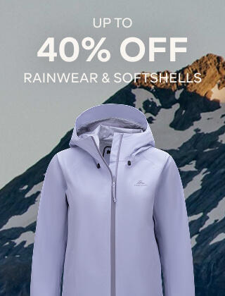 UP TO 40% OFF RAINWEAR & SOFT SHELLS