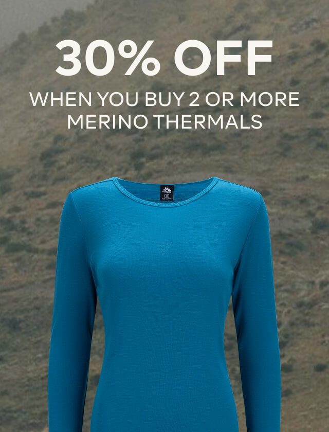 UP TO 30% OFF MERINO THERMALS