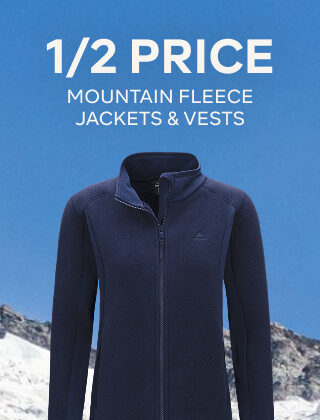 1/2 PRICE MTN FLEECE JACKETS & VESTS