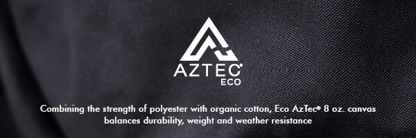 Aztec Eco Aztec Eco Combining the strength of polyester with organic cotton, Eco AzTec 8oz. canvas balances durability, weight and weather resistance