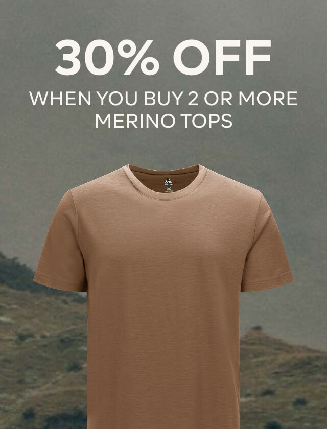 UP TO 30% OFF WHEN YOU BUY 2 OR MORE MERINO TOPS
