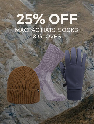 25% OFF MACPAC HATS, SOCKS & GLOVES
