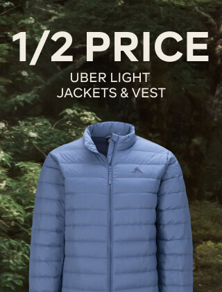 1/2 PRICE UBER LIGHT JACKETS AND VESTS
