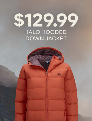 $129.99 HALO HOODED DOWN JACKET