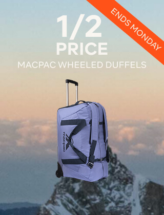 1/2 PRICE MACPAC WHEELED DUFFELS