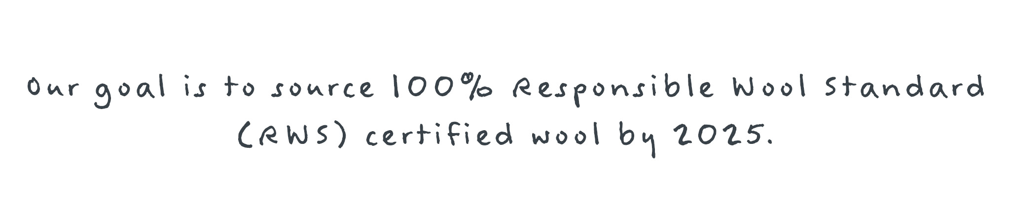 Our Goal is to source 100% Responsible Wool Standard certified wool by 2025
