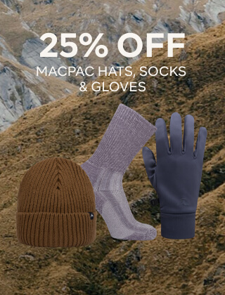 25% OFF MACPAC HATS, SOCKS & GLOVES