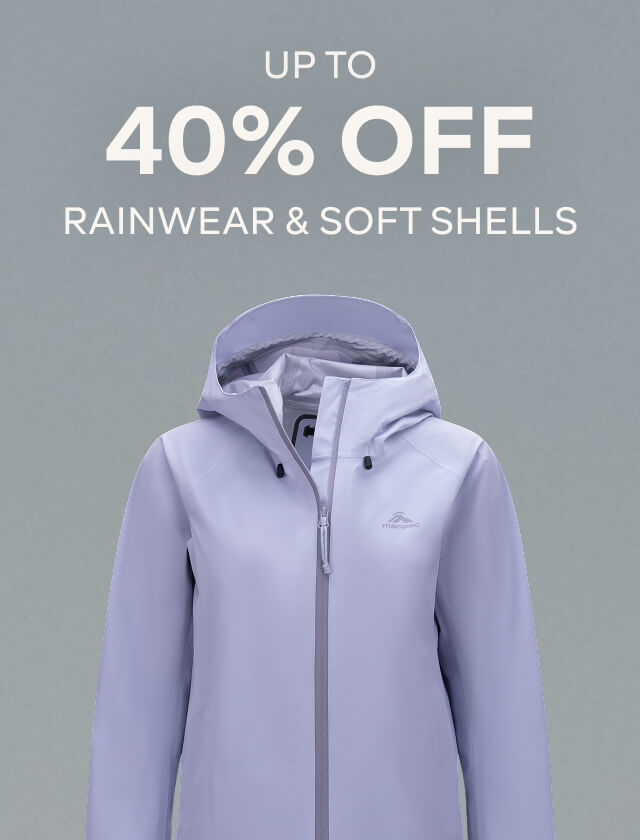 UP TO 40% OFF RAINWEAR & SOFT SHELLS