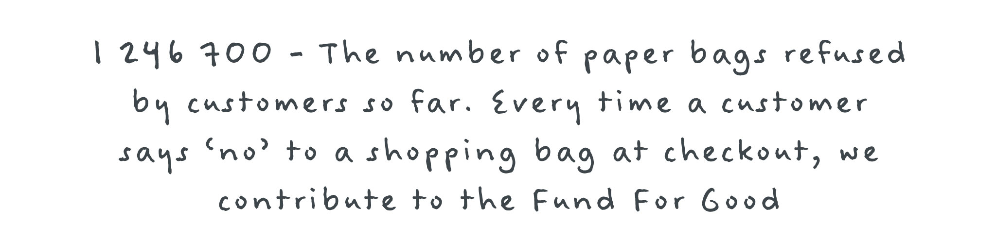 353,000 - The number of paper bags refused in the last year.