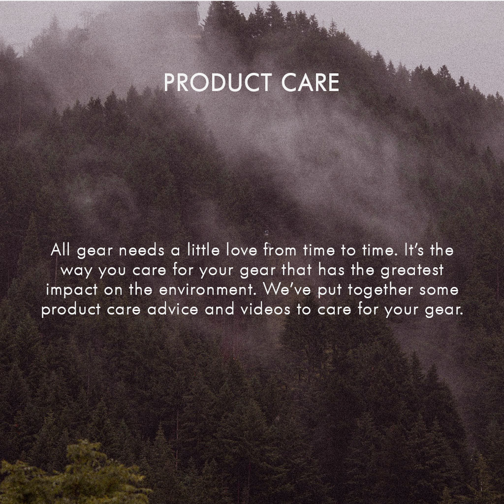 Product Care Page With Dark Green forest in background