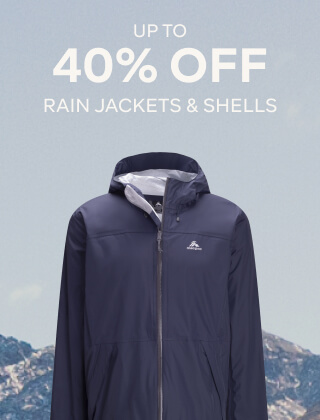 UP TO 40% RAIN JACKETS & SHELLS