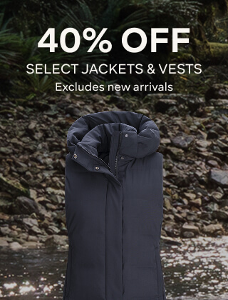 40% OFF select jackets & Vests Excludes new arrivals