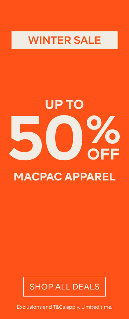 WINTER SALE UP TO 50% OFF MACPAC APPAREL - SHOP ALL DEALS