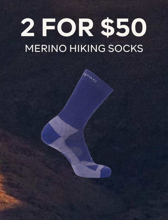 2 FOR $50 HIKING SOCKS