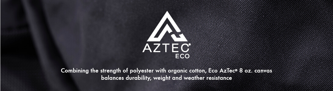 Aztec Eco Aztec Eco Combining the strength of polyester with organic cotton, Eco AzTec 8oz. canvas balances durability, weight and weather resistance