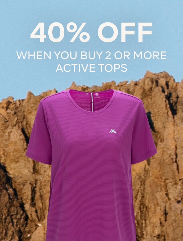 40% OFF WHEN YOU BUY 2 OR MORE ACTIVE TOPS