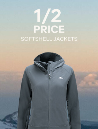 1/2 PRICE SOFTSHELL JACKETS