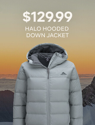 $129.99 HALO HOODED DOWN JACKET