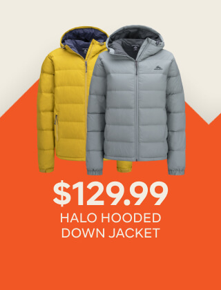 $129.99 HALO HOODED DOWN JACKET