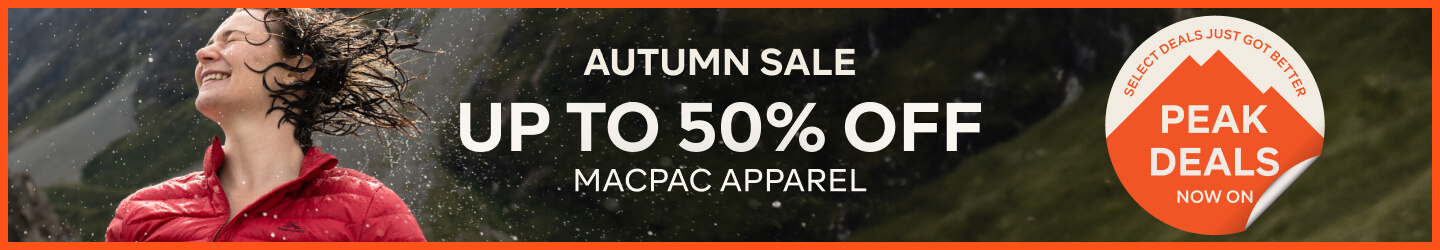 AUTUMN SALE UP TO 50% OFF MACPAC APPAREL