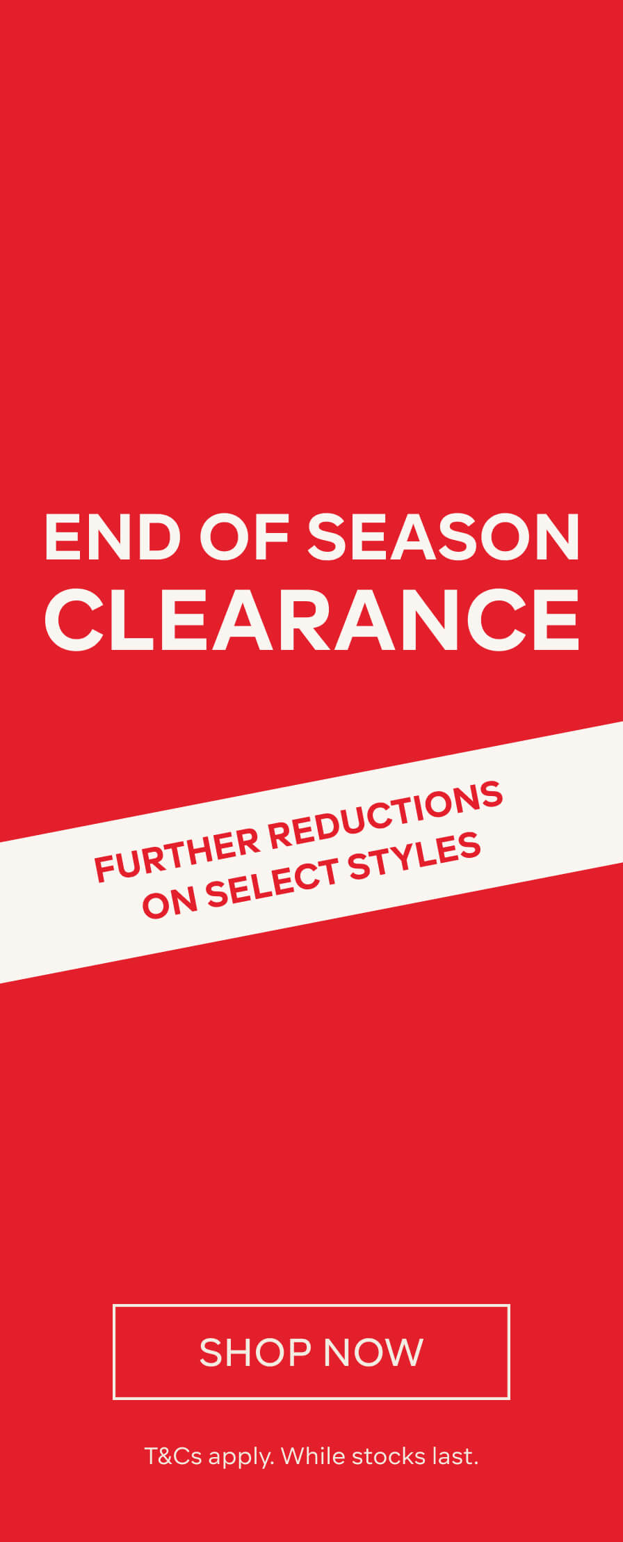 TAKE AN EXTRA 20% OFF SELECT CLEARANCE