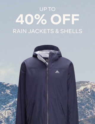 UP TO 40% RAIN JACKETS & SHELLS