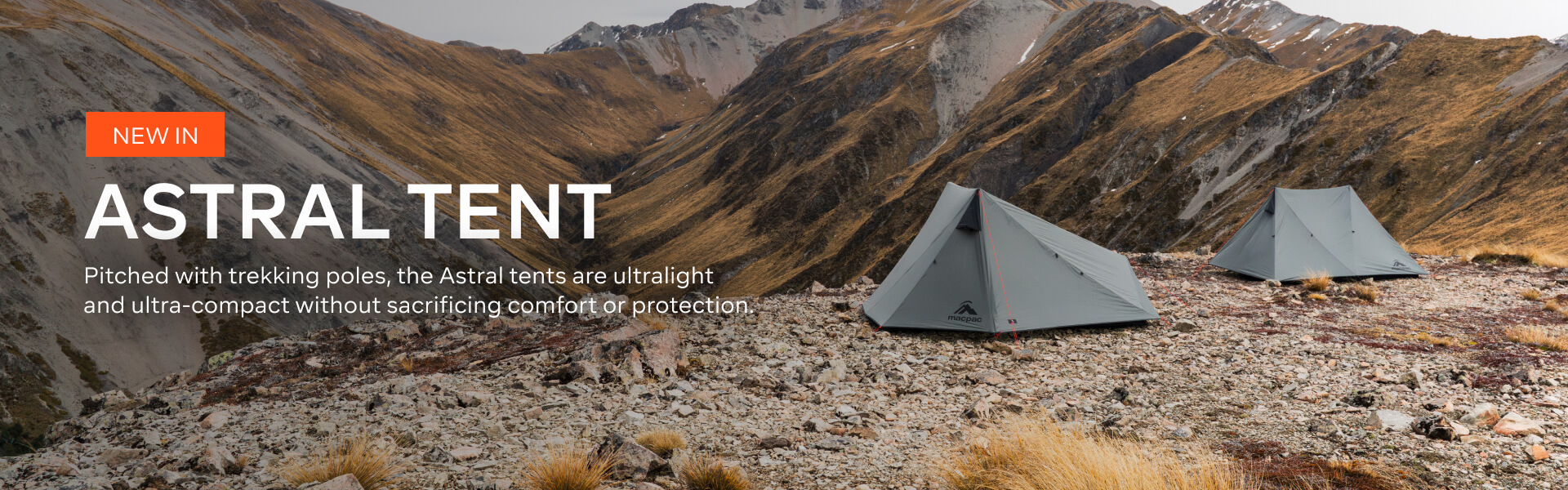ASTRAL TENT - PITCHED WITH TREKKING POLES,
